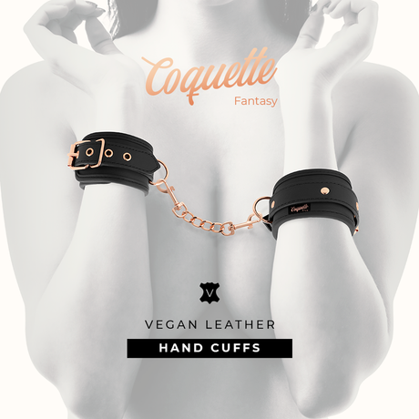 Coquette Chic Desire - Fantasy-Handschellen aus Veganem Leder mit Noprene-Futter