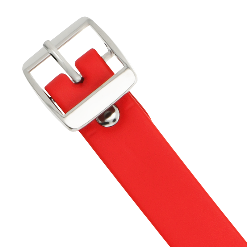 Coquette Chic Desire - Rote Halskette aus Veganem Leder Fetisch-Accessoire für Frauen