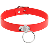 Coquette Chic Desire - Rote Halskette aus Veganem Leder Fetisch-Accessoire für Frauen