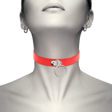 Coquette Chic Desire - Rote Halskette aus Veganem Leder Fetisch-Accessoire für Frauen
