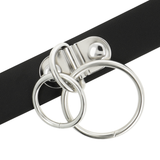 Coquette Chic Desire - Doppelring-Halsband aus Veganem Leder