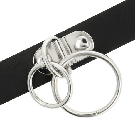 Halsband Chic Desire - Doppelring- aus Veganem Leder.3