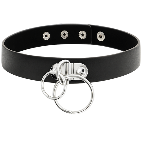 Halsband Chic Desire - Doppelring- aus Veganem Leder.2