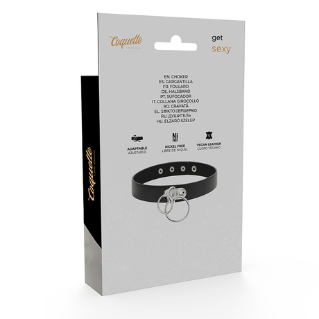 Halsband Chic Desire - Doppelring- aus Veganem Leder.5