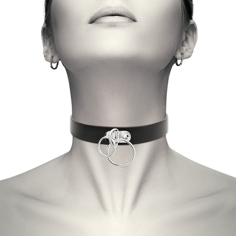 Halsband Chic Desire - Doppelring- aus Veganem Leder.1