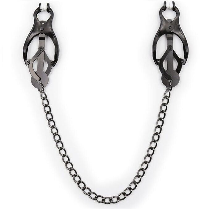 Ohmama Fetish - Japanische Nippelklammern mit Schwarzer Kette