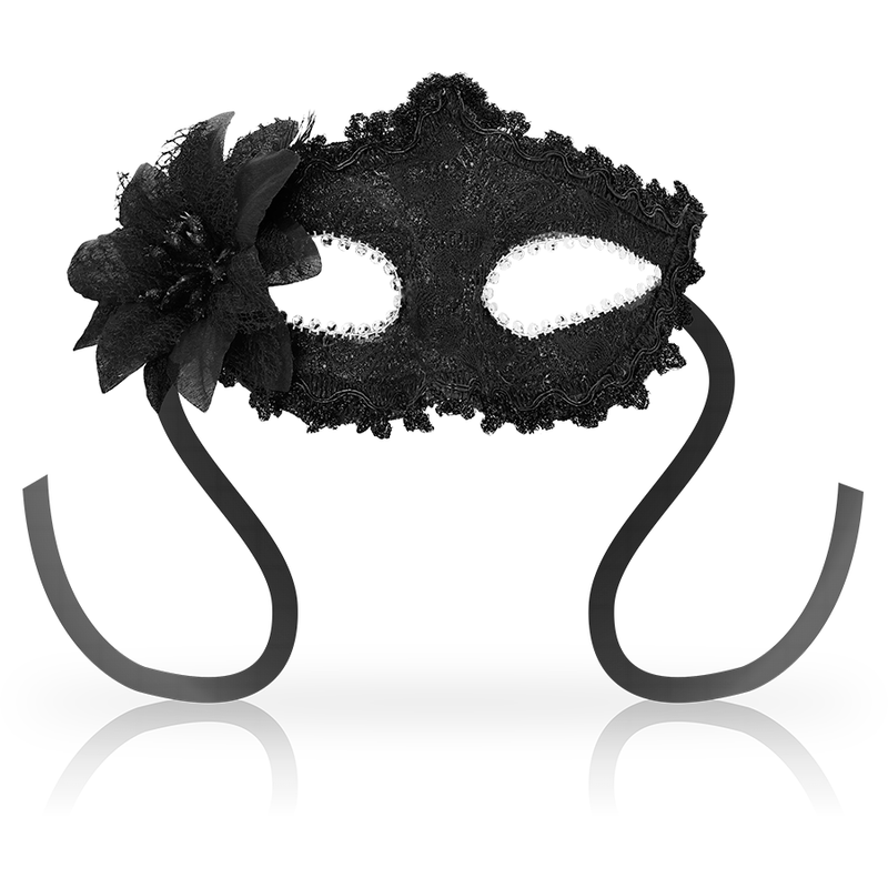 Ohmama - Antizaz-Masken Seitliche Blume im Venezianischen Stil - Schwarz