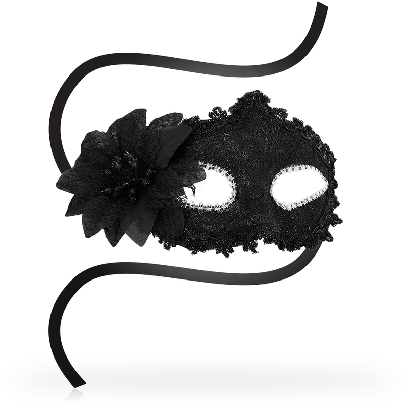 Ohmama - Antizaz-Masken Seitliche Blume im Venezianischen Stil - Schwarz