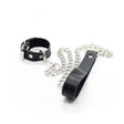 Penisfessel Ohmama Fetish aus Leder mit Kette und Schlaufe Schwarz