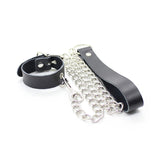 Ohmama Fetish - Penis-Halskette und Lederarmband mit Metallkette