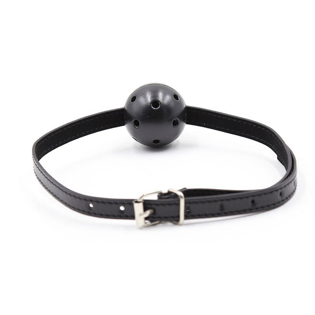 Knebel Ohmama Fetish mit gelochtem Ball Schwarz 4,5 cm