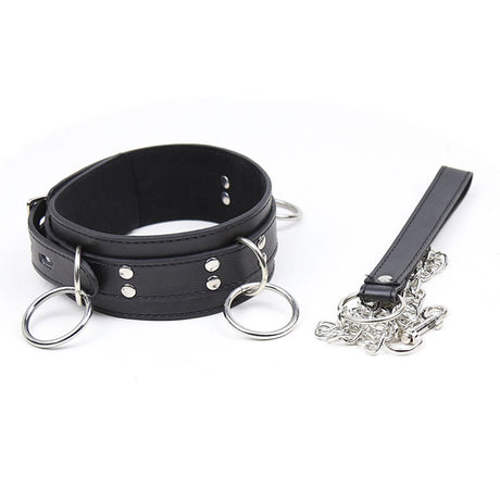 Fetisch-Toy Submission-Halskette mit 3 Ringen.3