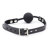 Ohmama Fetish - Silikon-Ballgag mit Ledergürtel (Vorhängeschloss Inklusive)