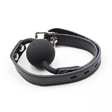 Ohmama Fetish - Silikon-Ballgag mit Ledergürtel (Vorhängeschloss Inklusive)