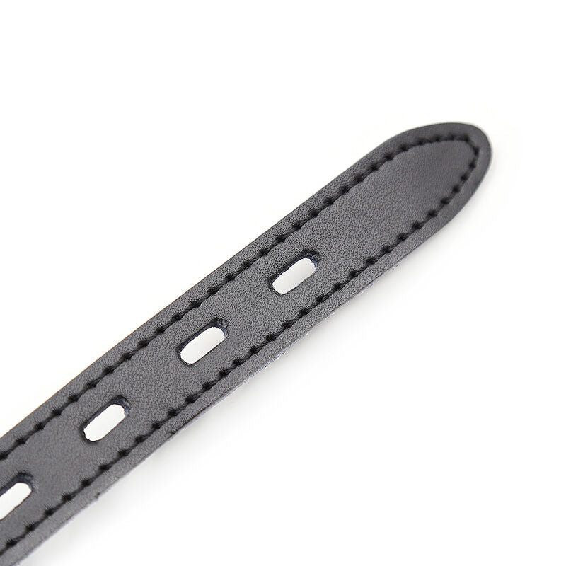 Ohmama Fetish - Silikon-Ballgag mit Ledergürtel (Vorhängeschloss Inklusive)