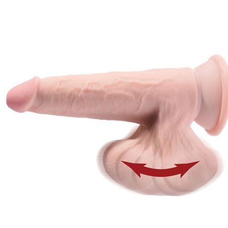 King Cock - plus 3d Dildo Swinging Balls 24.5 cm Helle Haut