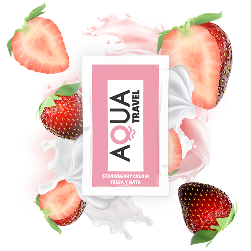 Aqua Travel - Gleitmittel auf Wasserbasis mit Erdbeer-Creme-Geschmack 6 ml