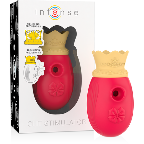 Auflegevibrator Klitorisstimulator 10 Saug- und Leckmodi Rot