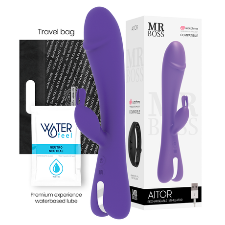 Rabbit-Vibrator Aitor Rabbit + Watchme-Fernbedienung Lila 13,5 x 5 cm.1