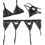 Subblime - Set Dreiteiliges Set Bh+ Strumpfgürtel + String S/M