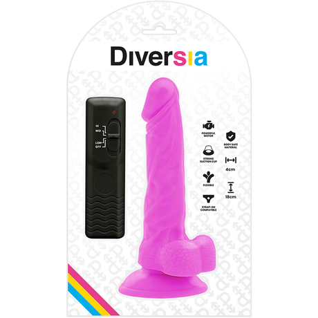 Diversia - Flexibler Vibrierender Dildo Lila 18 cm-x-4 cm