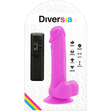 Diversia - Flexibler Vibrierender Dildo Lila 20.5 cm-x-4.2 cm
