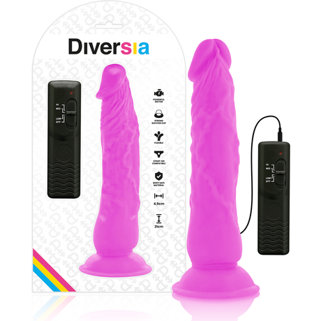 Diversia - Flexibler Vibrierender Dildo Lila 21 cm-x-4.9 cm