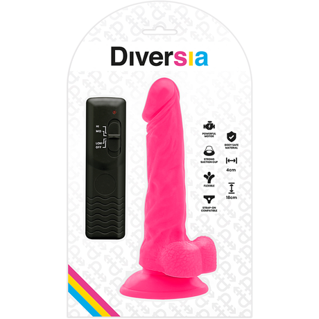 Diversia - Flexibler Vibrierender Dildo Rosa 18 cm-x-4 cm