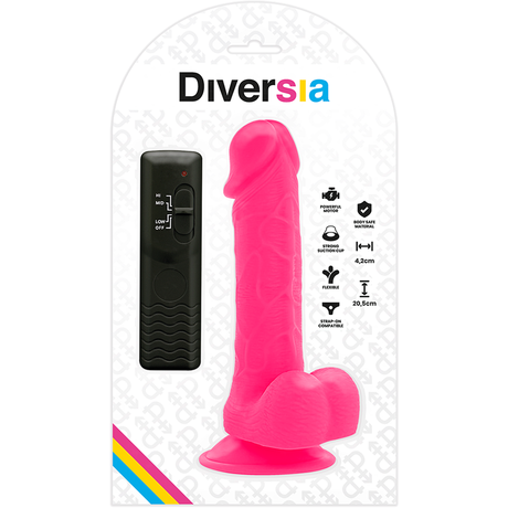 Diversia - Flexibler Vibrierender Dildo Rosa 20.5 cm-x-4.2 cm