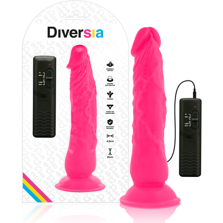 Diversia - Flexibler Vibrierender Dildo Rosa 21 cm-x-4.9 cm