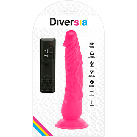 Diversia - Flexibler Vibrierender Dildo Rosa 21 cm-x-4.9 cm