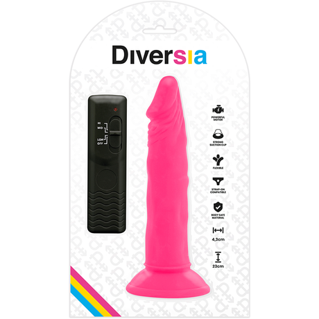Diversia - Flexibler Dildo mit Vibration Rosa 23 cm-x-4.3 cm