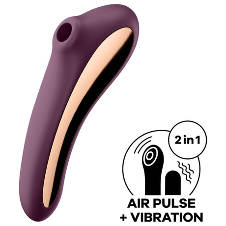 Vibrator Dual Kiss Air Pulse Weinrot.1