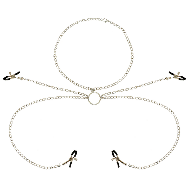 Ohmama Fetisch 4 Nippelklemmen mit Kette
