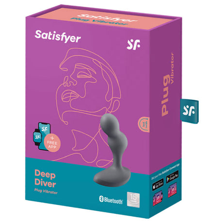 Vibrator Deep Diver Vibrating Plug App Grau.3