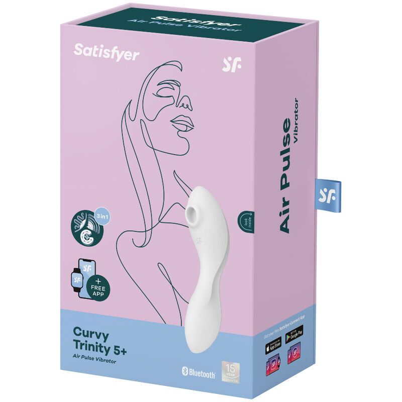 Satisfyer - Curvy Trinity 5 Air Pulse Stimulator & Vibrator App Weiss