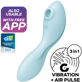 Satisfyer - Curvy Trinity 5 Air Pulse Stimulator & Vibrator App Blau