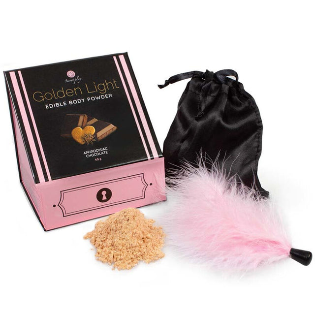 Secretplay - Golden Light Kit Aphrodisiakum, Essbares Schokoladenpulver & Feder