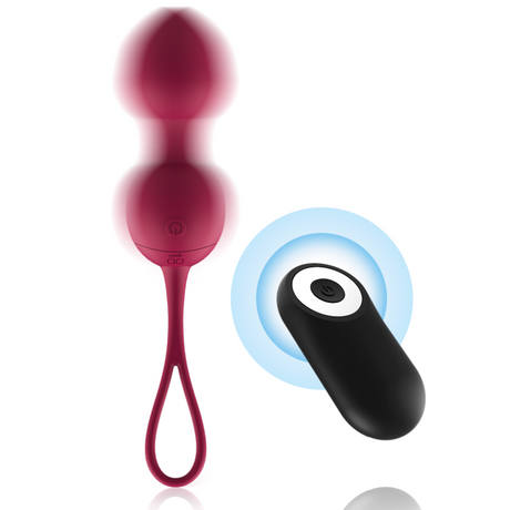 Vibrator Premium Silikon 3 Vibrierende Kegelperlen Fernbedienung Gold.1