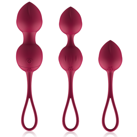 Vibrator Premium Silikon 3 Vibrierende Kegelperlen Fernbedienung Gold.2