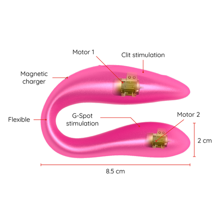Oninder - Lisboa g-Spot- und Klitoralstimulator Rosa - Kostenlose App