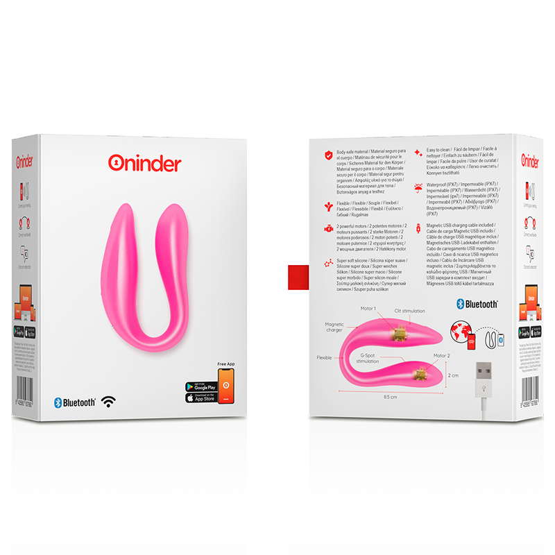 Oninder - Lisboa g-Spot- und Klitoralstimulator Rosa - Kostenlose App