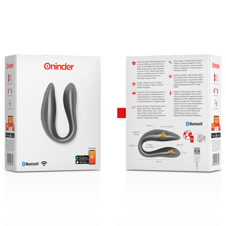 Oninder - Lisboa g-Spot- und Klitoralstimulator Schwarz - Kostenlose App