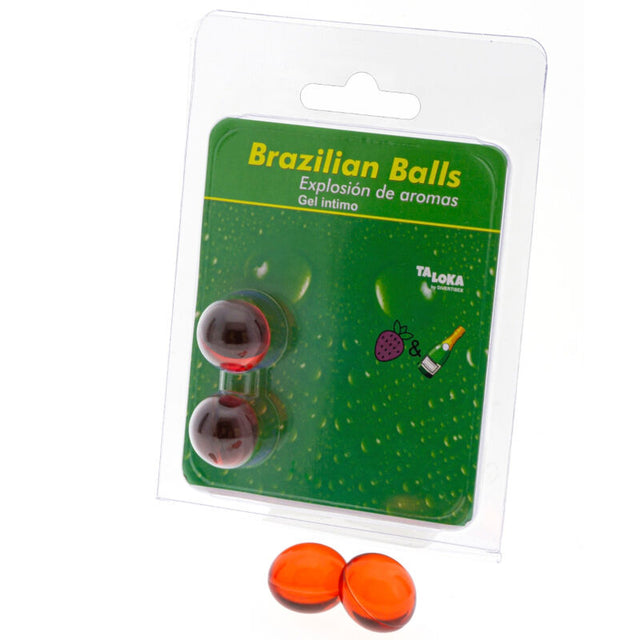Taloka - 2 Brasilianische Kugeln, Erdbeer & Champagner-Intim-Gel