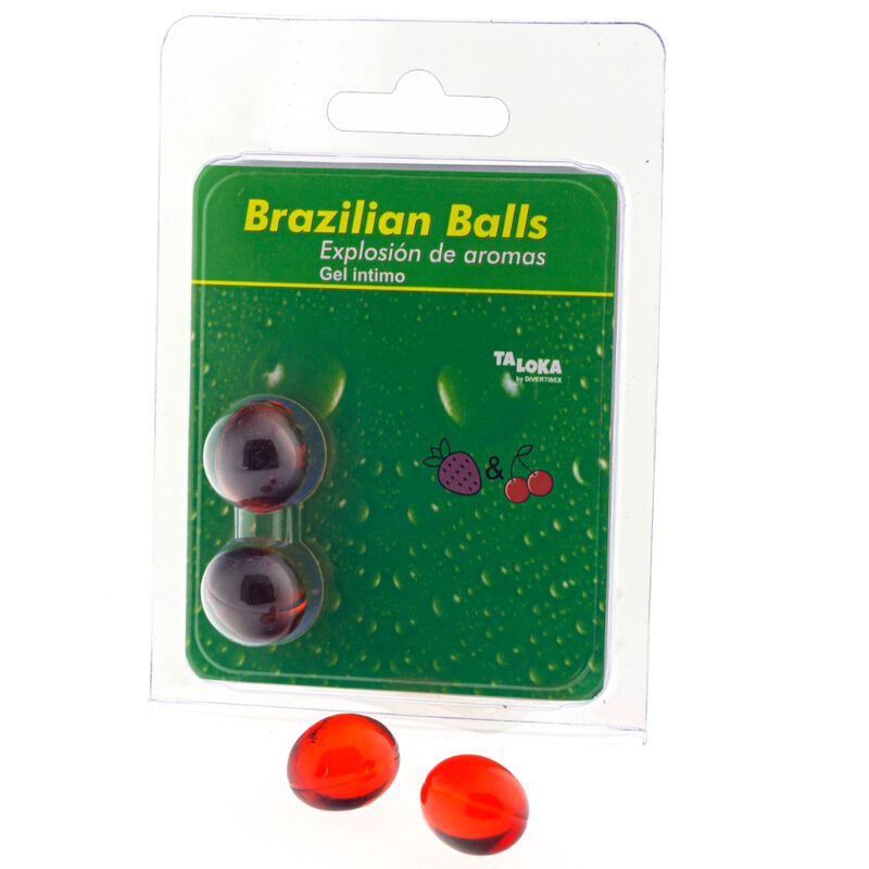 Taloka - 2 Brasilianische Kugeln, Erdbeere & Kirsch-Intim-Gel