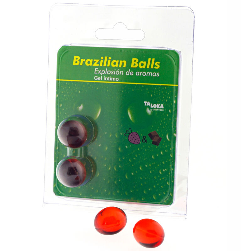 Taloka - 2 Brasilianische Kugeln, Erdbeere und Schokolade, Intimgel