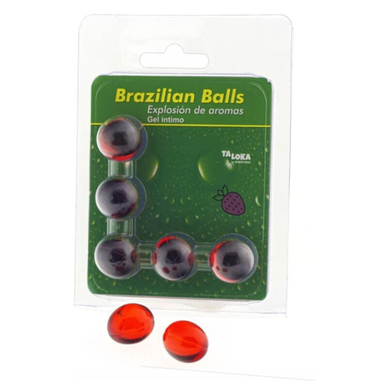 Taloka - 5 Brasilianische Kugeln Erdbeer-Intim-Gel