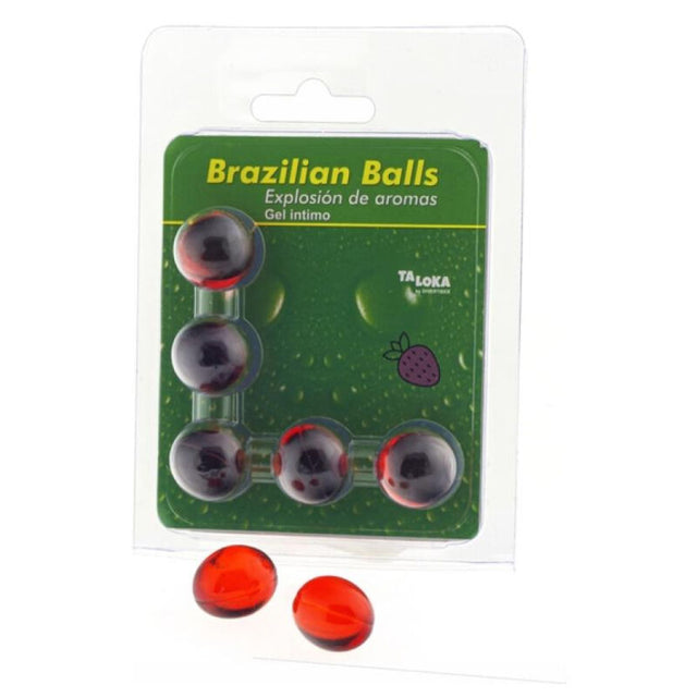 Taloka - 5 Brasilianische Kugeln Erdbeer-Intim-Gel