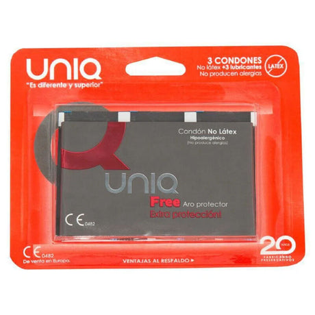 Uniq - Free Latexfreie Kondome mit Schutzring 3 Einheiten