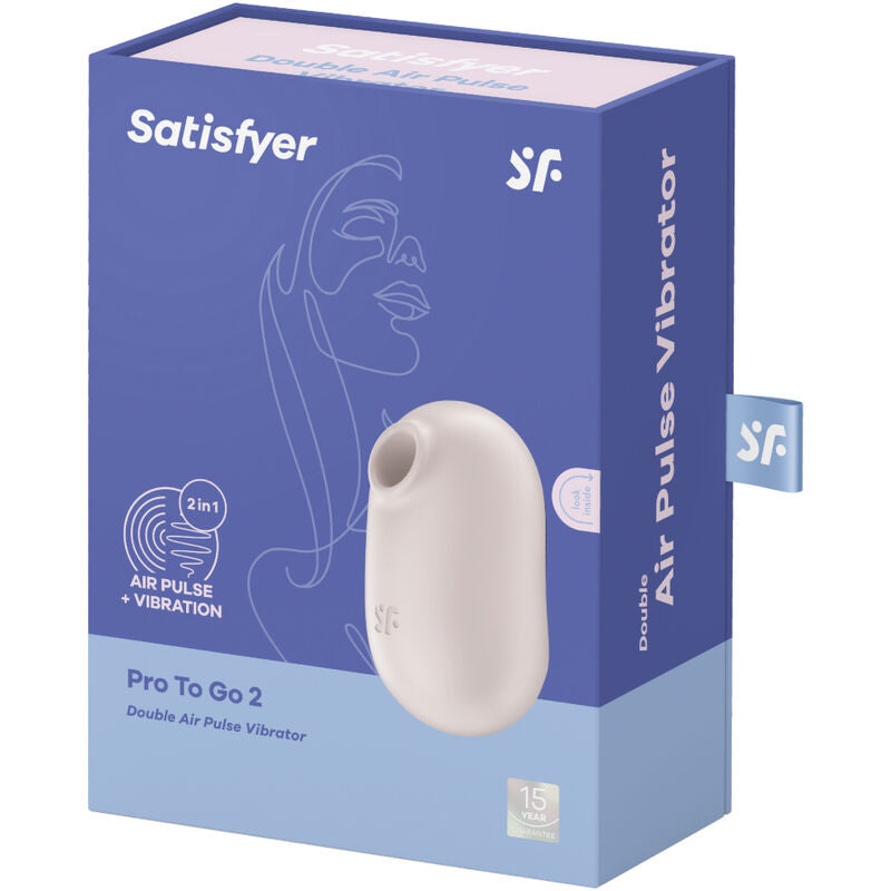 Satisfyer - Pro to Go 2 Doppelter Luftpulsstimulator & Vibrator Beige
